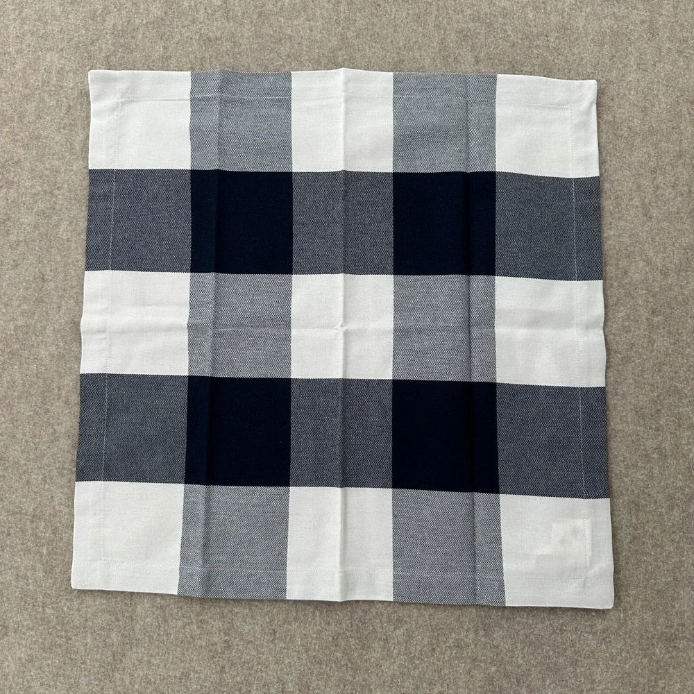 Pottery Barn Blue Plaid 100% Cotton Napkins Set Of‎ 7 Farmhouse 20